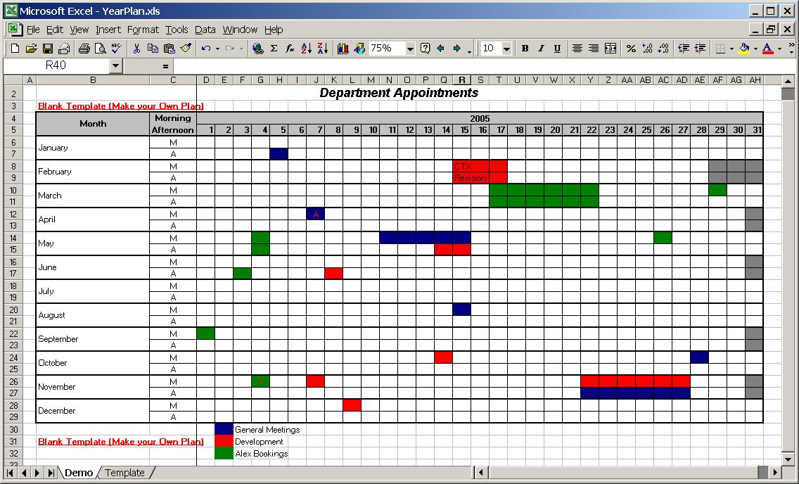 OfficeHelp Template 00028 Calendar Plan Year Planner Template