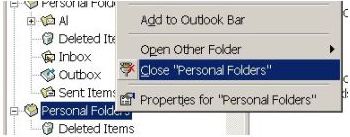 Remove archives from the Outlook Folder List