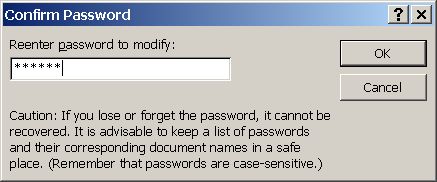 Confirm each password