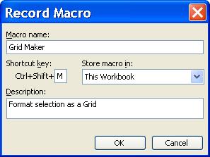 Record Macro PopUp