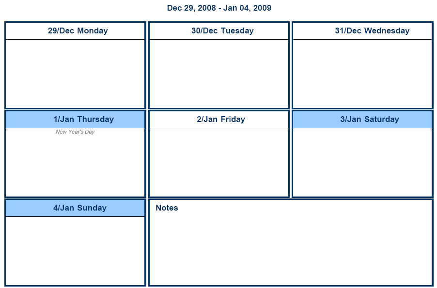 Microsoft Word Weekly Calendar Template 2014 PDF Template