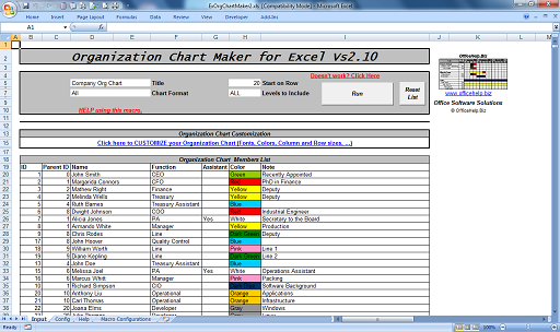 Screen Shot from the Microsoft® Excel Macro File (Click to Enlarge)
