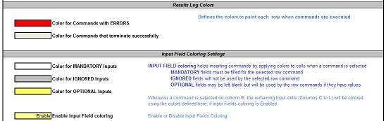 Color options on the CONFIG Sheet (Click to Enlarge)
